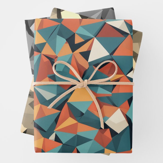Mid-Century-Geometrisch | Geschenkpapier-Set Geschenkpapier Set (Beispiel)