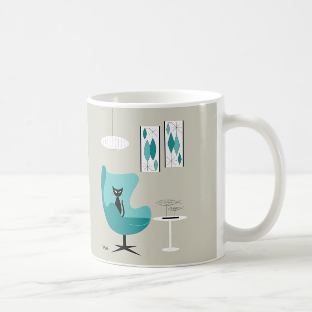 Mid Century Gravel Kunst, Dichtung und Musik Kaffeetasse (Rechts)