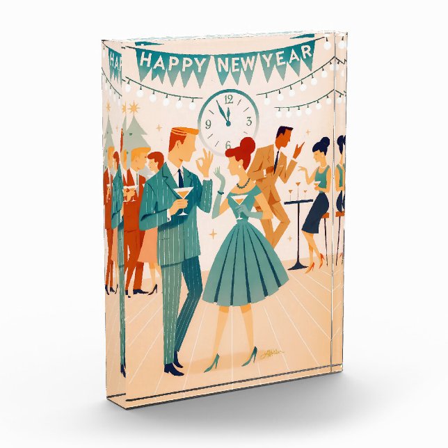 Mid Century Happy New Year The Martini Dance Fotoblock (Links)