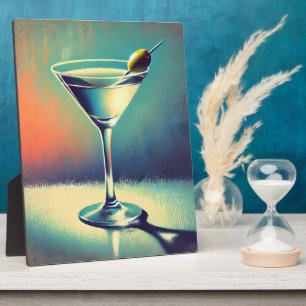 Mid Century I Love The Blues Martini Kunst Fotoplatte