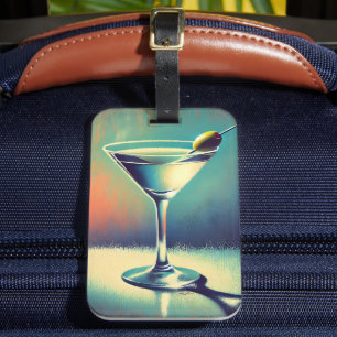 Mid Century I Love The Blues Martini Kunst Gepäckanhänger