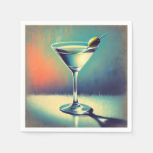 Mid Century I Love The Blues Martini Kunst