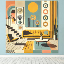 Mid-Century-Interieurdesign Wüstenwohnzimmer