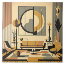 Mid Century Interior Design Autumn Hues Livingroom