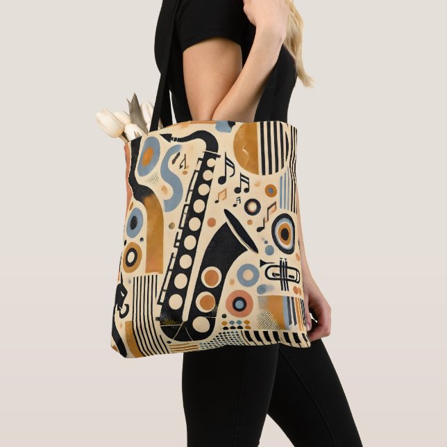 Mid Century Jazz Age Minimalistisch Art Saxophon Tasche (Von Nahem)