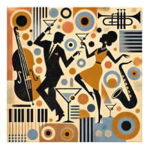 Mid Century Jazz Age Minimalistische Kunst Martini