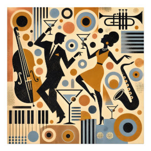 Mid Century Jazz Age Minimalistische Kunst Martini Fotodruck