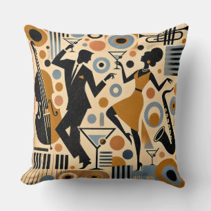 Mid Century Jazz Age Minimalistische Kunst Martini Kissen