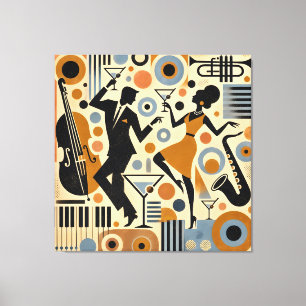 Mid Century Jazz Age Minimalistische Kunst Martini Leinwanddruck