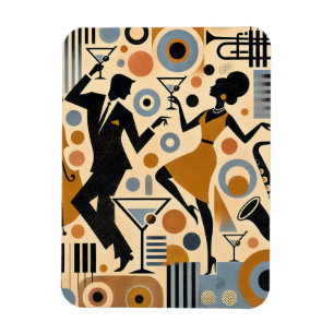 Mid Century Jazz Age Minimalistische Kunst Martini Magnet