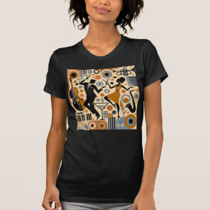 Mid Century Jazz Age Minimalistische Kunst Martini T-Shirt