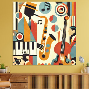 Mid Century Jazz Age Moderne Minimalistische Trio Leinwanddruck