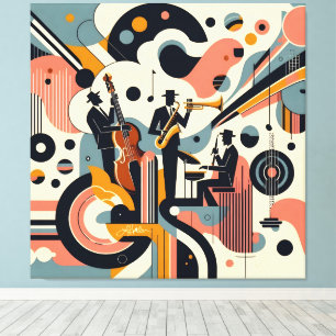 Mid-Century-Jazz-Age-Psychedelic-Trio Leinwanddruck