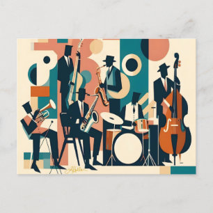 Mid Century Jazz Age Sextet Postkarte