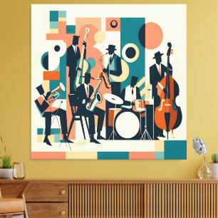 Mid Century Jazz Age Sextett Leinwanddruck