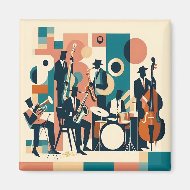 Mid Century Jazz Age Sextett Magnet (Vorne)
