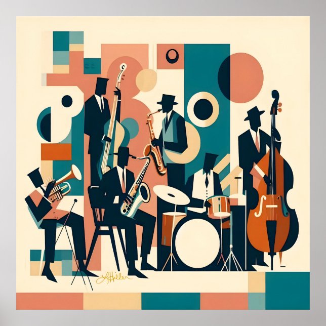 Mid Century Jazz Age Sextett Poster (Vorne)
