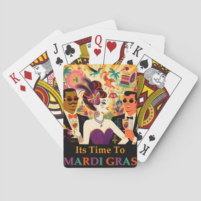 Mid Century Mardi Gras Cocktail Party Spielkarten (Rückseite)