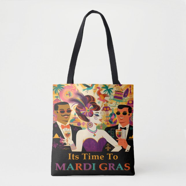 Mid Century Mardi Gras Cocktail Party Tasche (Vorderseite)