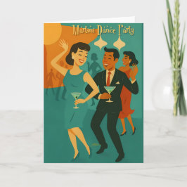 Mid Century Martini Dance Party Karte