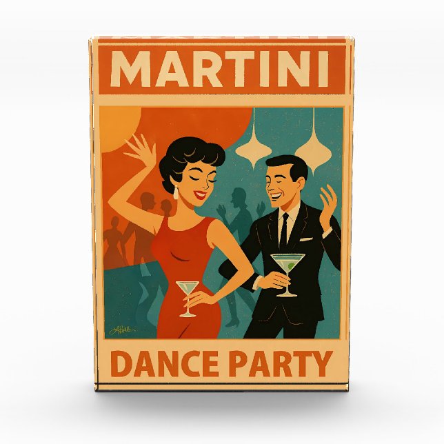 Mid Century Martini Tanzparty Fotoblock (Vorderseite)