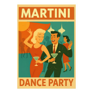 Mid Century Martini Tanzparty Fotodruck