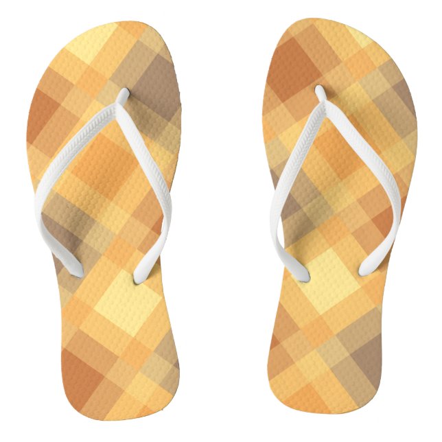 Mid Century Mega kariert - Erdneutral Flip Flops (Fußbett)