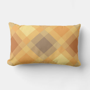Mid Century Mega kariert - Erdneutral Lendenkissen