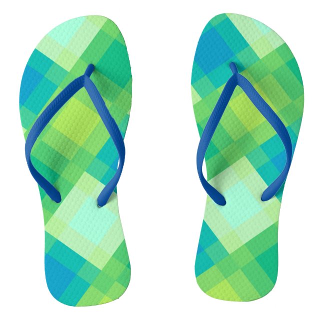 Mid Century Mega kariert - Jade grün Flip Flops (Fußbett)