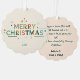 Mid-Century Merry Christmas – Retro Style Ornament Karte