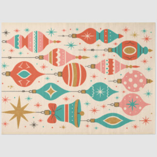 Mid Century Merry Ornaments Retro Weihnachten Seidenpapier