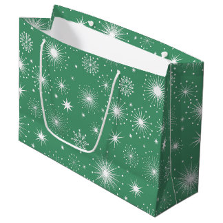 Mid-Century Merry: Schneeflocken und Sterne Große Geschenktüte