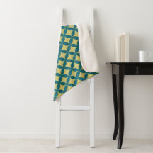 Mid-Century Mod Geometric Retro Modern Blue Green