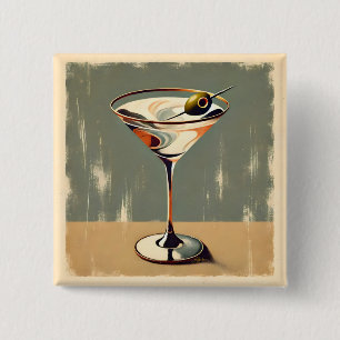 Mid Century Modern 1 Olive Martini Gemälde Button