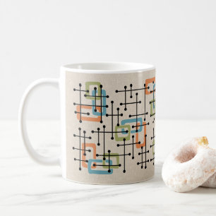 Mid-Century-Modern-Abstractes Muster des Atomzeita Kaffeetasse