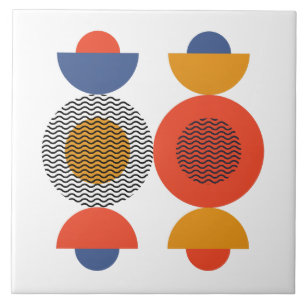 Mid Century Modern Abstrakte Formen  Fliese