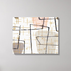 Mid Century Modern Abstraktes Bild auf Spannleinwa Leinwanddruck