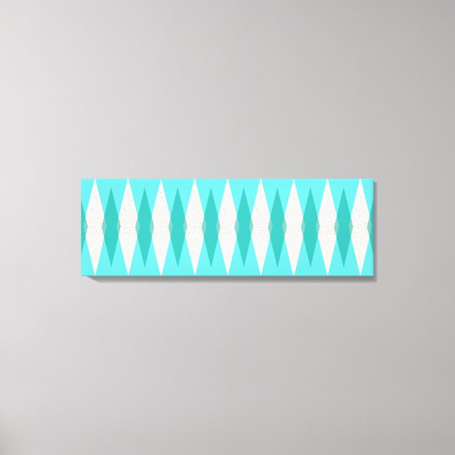 Mid Century Modern Argyle auf Spannrahmenleinwand Leinwanddruck (Vorderseite)