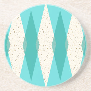 Mid Century Modern Argyle Sandstein-Getränkeunters Untersetzer