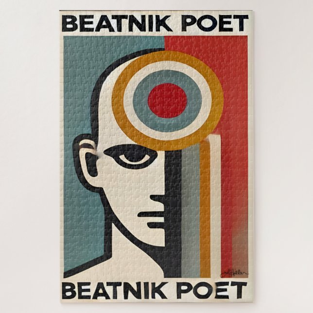 Mid Century Modern Art Beatnik-Dichter (Vertikal)