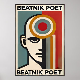 Mid Century Modern Art Beatnik Dichter Poster
