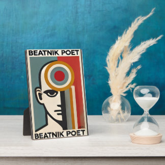 Mid Century Modern Art Beatnik Poet Fotoplatte