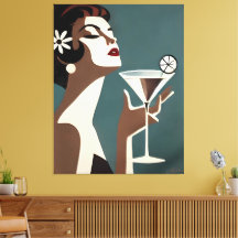 Mid Century Modern Art Die Martini-Diva