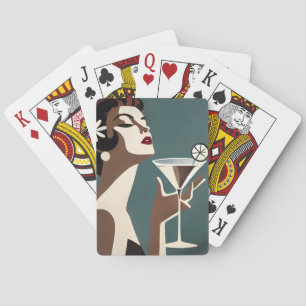 Mid Century Modern Art Die Martini-Diva Spielkarten