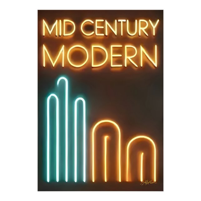 Mid Century Modern Art Neon Sign Design Fotodruck (Vorne)