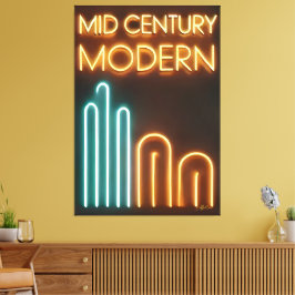 Mid Century Modern Art Neon Sign Design Leinwanddruck