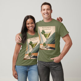 Mid Century Modern Art Shamrock Martini Sláinte!  T-Shirt