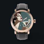 Mid Century Modern Art The Martini DIva Armbanduhr<br><div class="desc">Welcome to my Mid Century Fantasy World! Designs in this store are born of growing up in a Mid Century home complete with Martini loving parents.  Break out the cocktails.  Merging fact with fantasy within Mid Century Modern,  Jazz,  Retro Futuristic,  Atomic and Space Age Designs.</div>