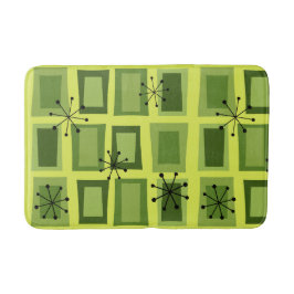 Mid Century Modern Art'Wonky Doors' Chartreuse Badematte