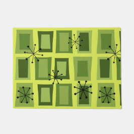 Mid Century Modern Art'Wonky Doors' Chartreuse Fußmatte